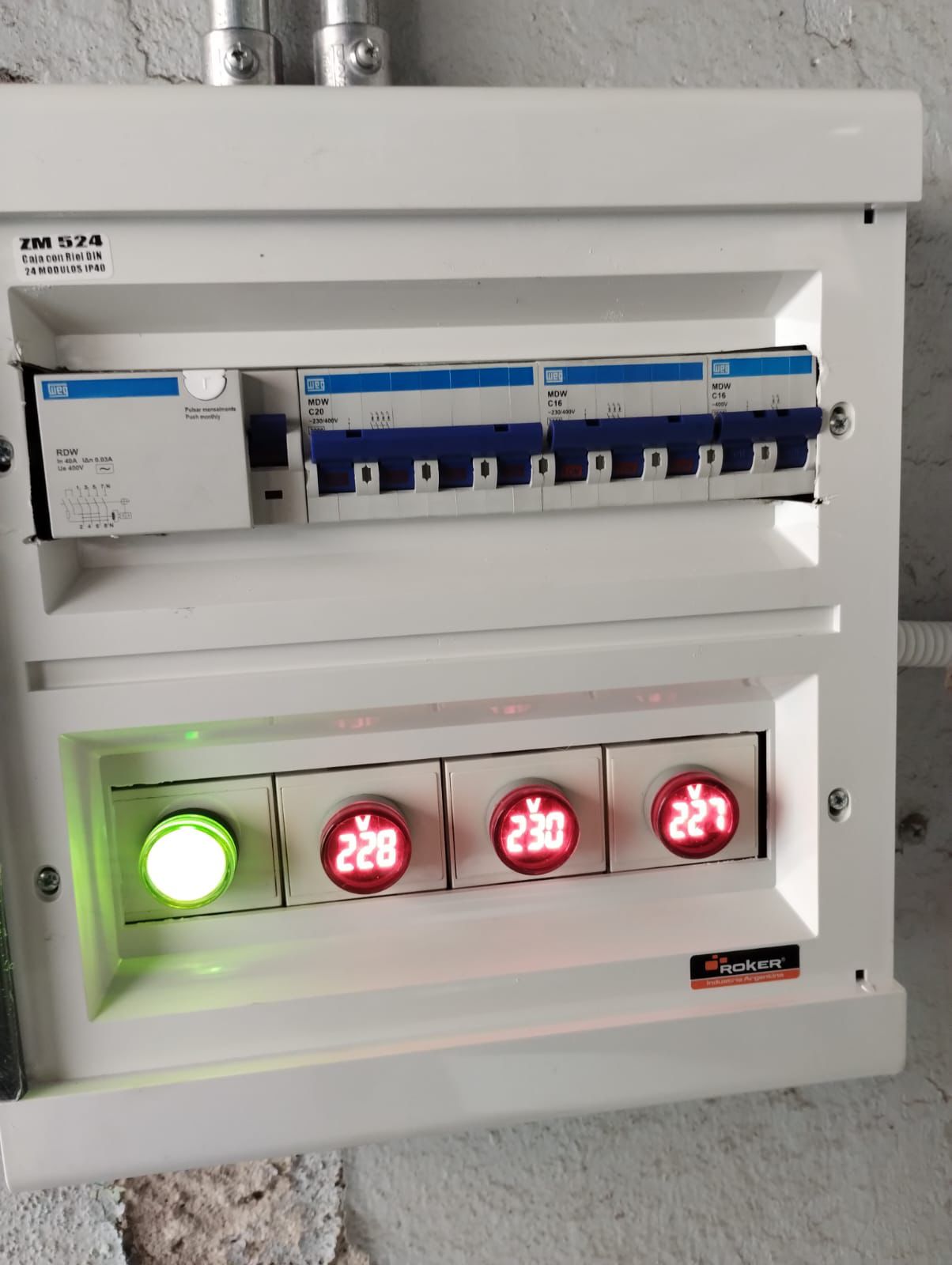 Tablero eléctrico seccional